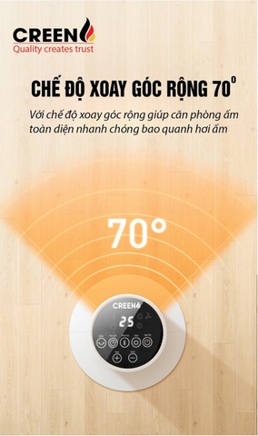 Máy sưởi gốm cao cấp CREEN CR-H28DT Có điều khiển từ xa