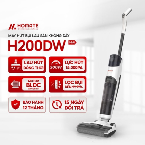 Máy hút bụi lau sàn không dây HOMATE H200DW