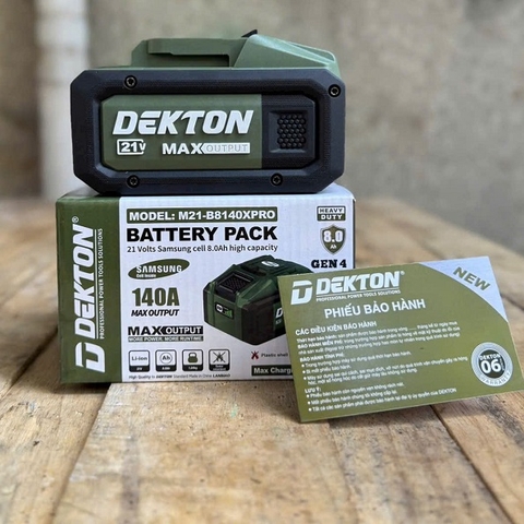 Pin Dekton 21V M21-B8140XPRO, Dung Lượng 8.0Ah, Dòng Xả 140A