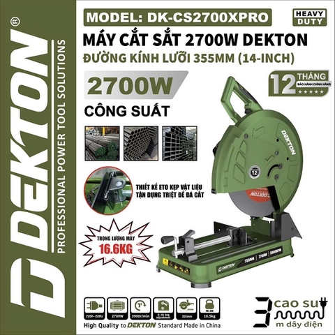 Máy cắt sắt 2700W Dekton DK-CS2700XPRO đường kính lưỡi 355mm