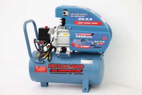 Máy nén khí Mitsukaisho 24-2.0 2.0HP Xanh đậm Điện 1 pha (có dầu, nhanh, dây đồng)