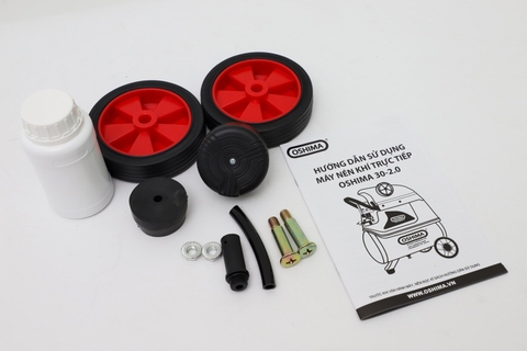 Máy nén khí Oshima 30-2.0 2.0HP Đỏ Điện 1 pha (có dầu, nhanh, dây đồng)