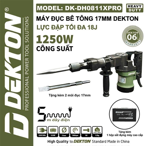 Máy đục bê tông 17mm Dekton DK-HD0811XPRO