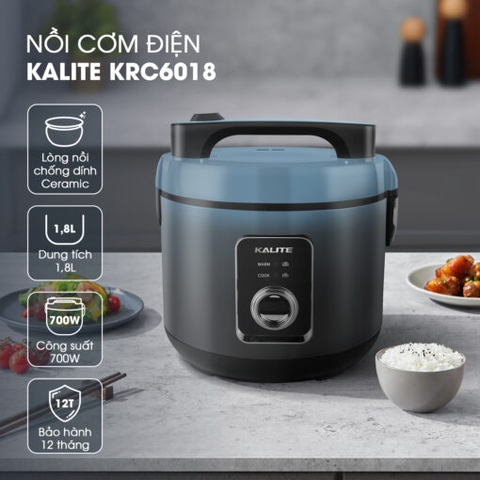 Nồi cơm điện KALITE KRC6018 700W chống dính dung tích 1,8L
