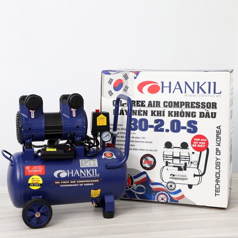 Máy nén khí HANKIL 30-2.0-S 2.0HP Điện 1 pha (Không dầu,nhanh,dây đồng)