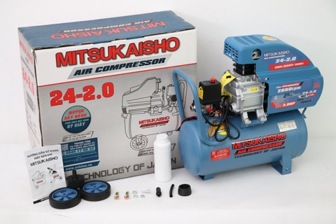 Máy nén khí Mitsukaisho 24-2.0 2.0HP Xanh đậm Điện 1 pha (có dầu, nhanh, dây đồng)
