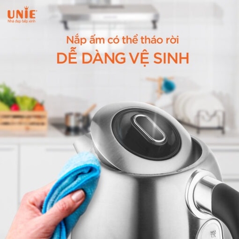 Ấm siêu tốc UNIE UEK1761S dung tích 1.7L, tùy chỉnh nhiệt độ nước, chất liệu inox 304
