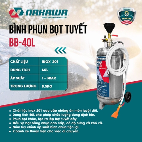 Bình phun bọt tuyết NAKAWA BB-40L
