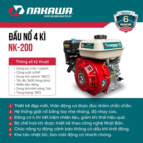 Đầu nổ 4 thì NAKAWA NK-200