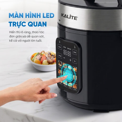 Nồi áp suất điện KALITE KPC6001, Hầm nhanh mềm nhừ, 12 chế độ nấu tự động