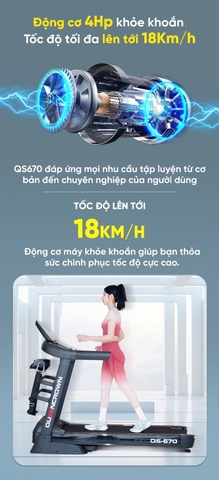 Máy chạy bộ Queen Crown QS670