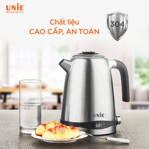 Ấm siêu tốc UNIE UEK1761S dung tích 1.7L, tùy chỉnh nhiệt độ nước, chất liệu inox 304