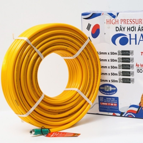 Ống nhựa PVC Hankil No.6 8.5mm x 50m Vàng