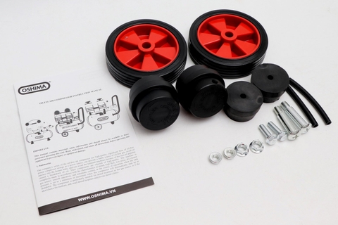 Máy nén khí Oshima 12-1.5 1.5HP Đỏ Điện 1 pha (Không dầu,nhanh,dây đồng)