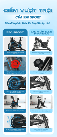 Xe đạp tập thể dục Queen Crown 550 Sport