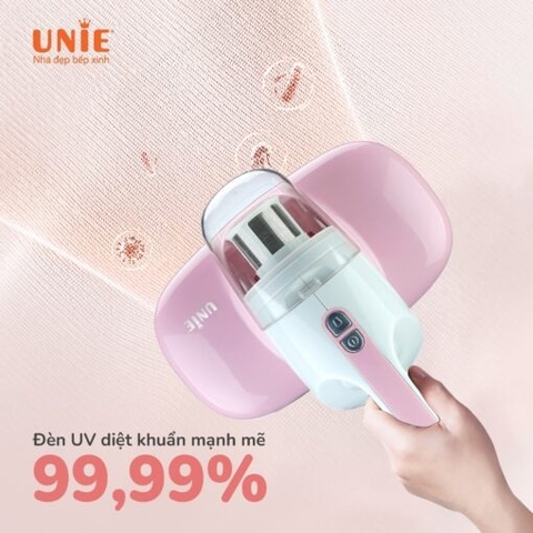Máy hút bụi chăn đệm UNIE UMV61 lực hút 10500 PA, hệ thống lọc bụi 2 lớp, đèn UV diệt khuẩn đến 99,99%