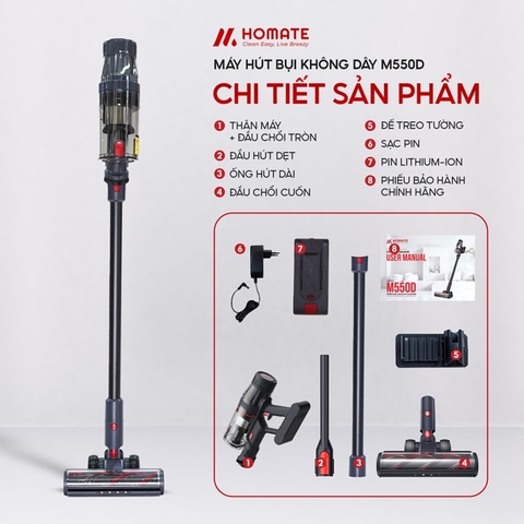 Máy hút bụi không dây HOMATE M550D
