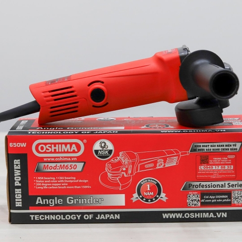 Máy mài góc Oshima M650 650W Đỏ Điện 1 pha