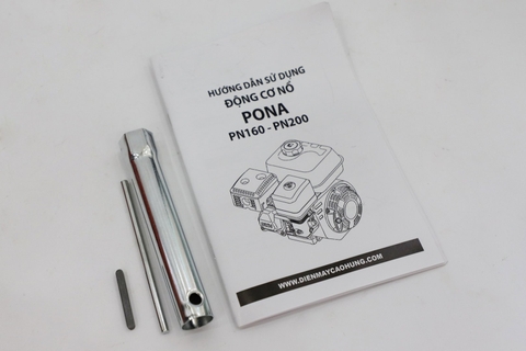 Động cơ nổ Pona PN160 5.5HP Cam-trắng-đen 4 thì