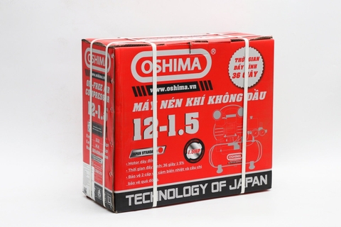 Máy nén khí Oshima 12-1.5 1.5HP Đỏ Điện 1 pha (Không dầu,nhanh,dây đồng)