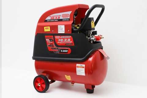 Máy nén khí Oshima 30-2.0 2.0HP Đỏ Điện 1 pha (có dầu, nhanh, dây đồng)