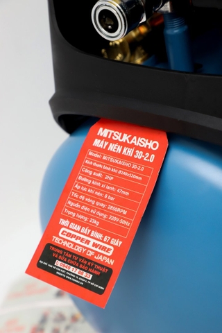 Máy nén khí Mitsukaisho 30-2.0 2.0HP Xanh đậm Điện 1 pha (có dầu, nhanh, dây đồng)