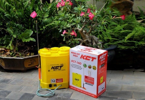 Máy phun thuốc trừ sâu, côn trùng điện KCT KCT-16D-ắc quy Vàng Bình ắc quy 12V8Ah