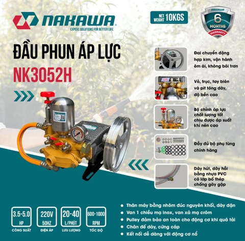 Đầu phun áp lực NAKAWA NK3052H (3.5 – 5.0HP)