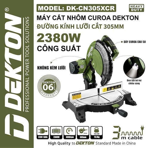 Máy Cắt Nhôm Curoa Dekton DK-CN305XCR đường kính lưỡi cắt 305mm 2380W