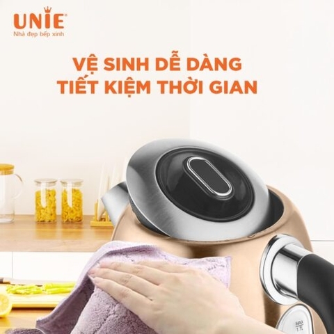 Ấm siêu tốc UNIE UEK1762C dung tích 1.7L, công suất 2200W, dễ dàng tuỳ chỉnh nhiệt độ nước