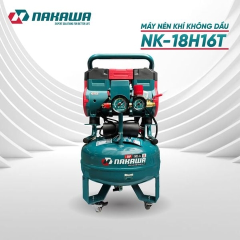 Máy nén khí không dầu, tốc nhanh, siêu êm NAKAWA NK-18H16T - 16 lít