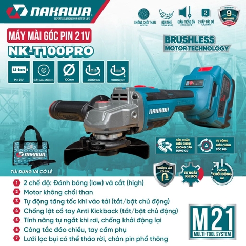 Máy mài góc pin NAKAWA NK-T100PRO