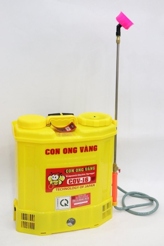 Máy phun thuốc trừ sâu, côn trùng điện Con Ong Vàng COV-16-ắc quy Vàng 12V8Ah