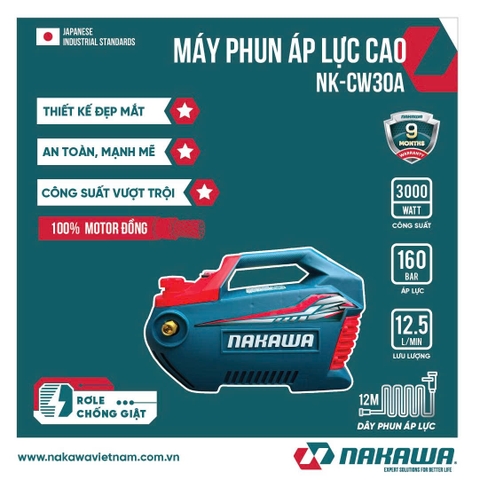 Máy phun áp lực NAKAWA NK-CW30A (có chỉnh áp)