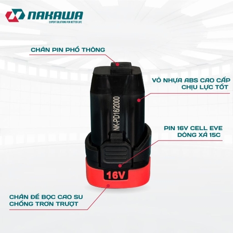 Pin 16V 2.0Ah NAKAWA NK-PD16/2000