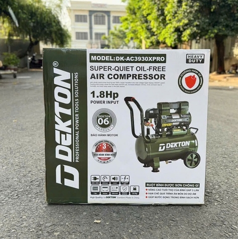 Máy nén khí không dầu Dekton DK-AC3930XPRO 1.8Hp 30L