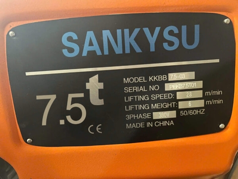 Pa lăng xích điện cố định SANKYSU KKBB7.5-03 7.5 Tấn 380V