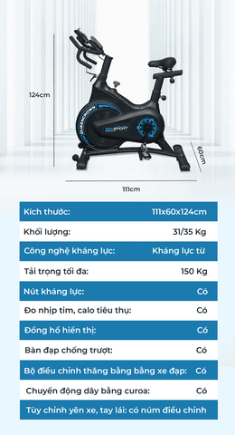 Xe đạp tập thể dục Queen Crown 550 Sport