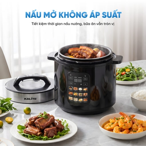Nồi áp suất điện KALITE KPC6001, Hầm nhanh mềm nhừ, 12 chế độ nấu tự động