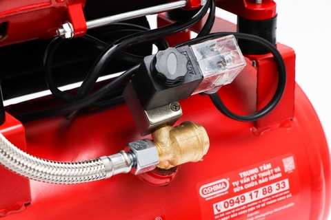 Máy nén khí Oshima 12-1.5 1.5HP Đỏ Điện 1 pha (Không dầu,nhanh,dây đồng)