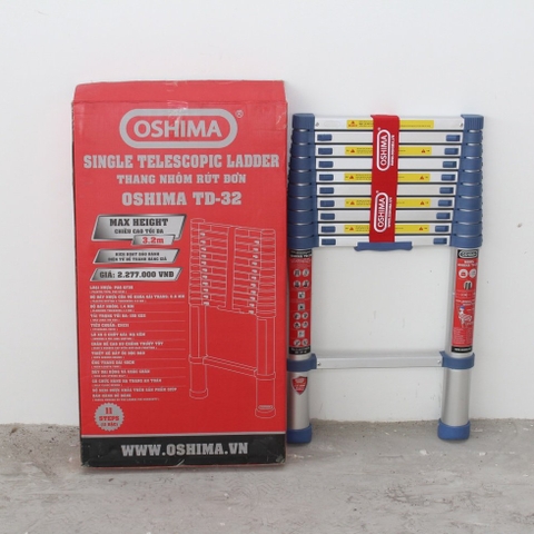 Thang nhôm xếp Oshima TD-32 Xanh đậm (rút đơn-3.2M)
