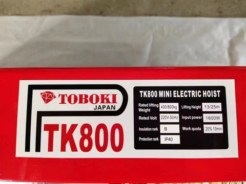 Máy tời TOBOKI TK800/25 1600W 400/800KG 13/25m