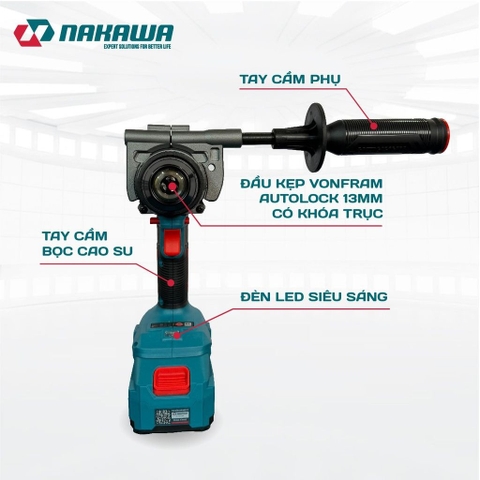 Máy khoan pin 3 chức năng NAKAWA NK-KM2113/160PRO