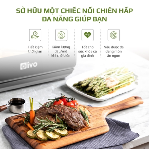 Nồi Chiên Hấp Đa Năng OLIVO SF16 PRO 2026