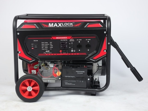 Máy phát điện chạy xăng Maxlock MS9500ES(Tay nâng đẩy và bánh xe)(7.5KW - Đề nổ)