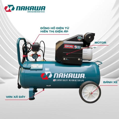 Máy Nén Khí đầu liền 2 tụ NAKAWA NK-2T3550PRO 2625W 50L