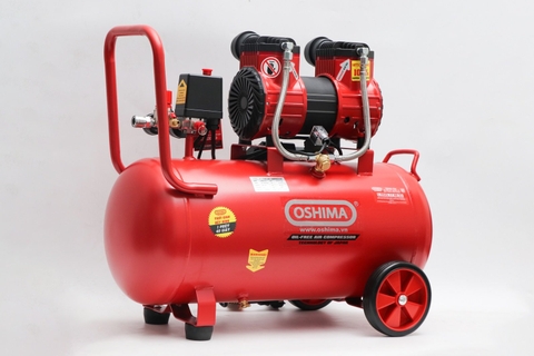 Máy nén khí Oshima 40-3.0 3.0HP Đỏ Điện 1 pha (Không dầu,nhanh,dây đồng)