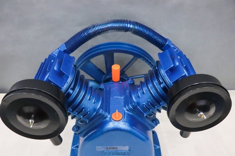 Đầu của máy nén khí OSHIMA 2x80 2.0HP~5.0HP Xanh đậm (hoạt động bằng sức kéo động cơ)