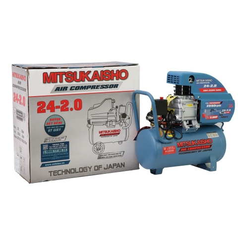 Máy nén khí Mitsukaisho 24-2.0 2.0HP Xanh đậm Điện 1 pha (có dầu, nhanh, dây đồng)