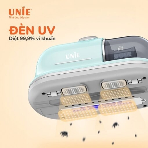 Máy hút bụi chăn đệm UNIE UMV62 lực hút 12500 PA, đèn UV diệt 99,9%, hút trên mọi bề mặt